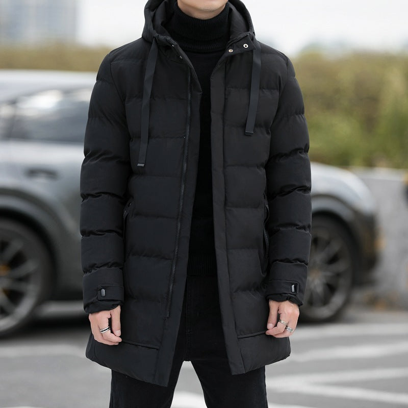 Long Hooded Jacket Warm Windproof Coat