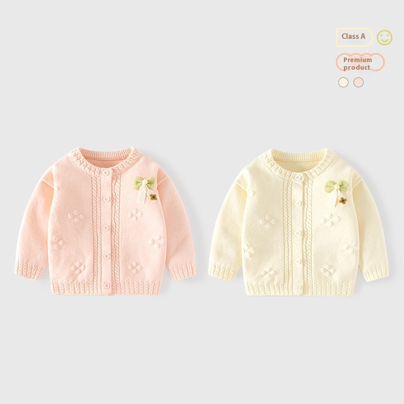 Girls Pure Cotton Knitted Cardigan Sweater