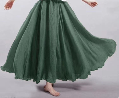 Lady Literature Plus Size Cotton And Linen Skirt