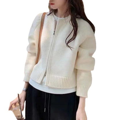 Womens Zipper Sweater Cardigan