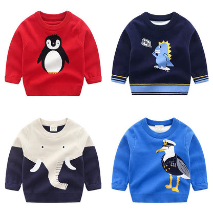 Children's Cartoon Kitted Sweater