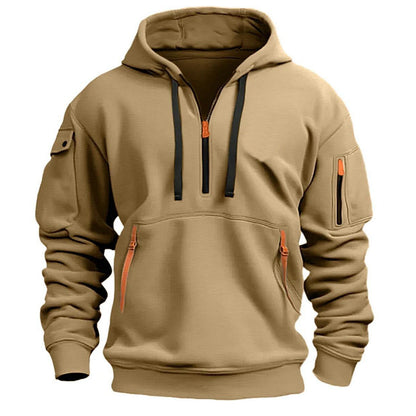 Mens Cotton Dropped Shoulder Hooded Sweatshirt