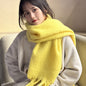 Pure Color Thickened Garland Scarf