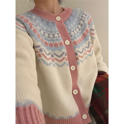 Fairisland Knitted Brocade Sweater Women's Autumn And Winter Christmas