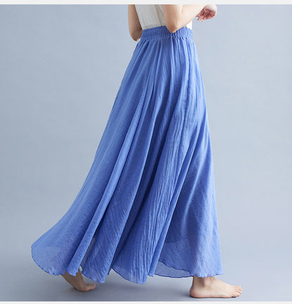 Lady Literature Plus Size Cotton And Linen Skirt