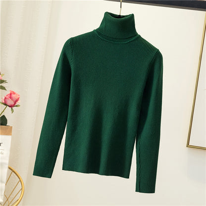 Tight pullover turtleneck sweater for women