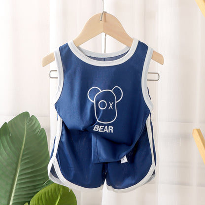 Children's Quick Drying Clothes Vest Suit Summer Ice Silk