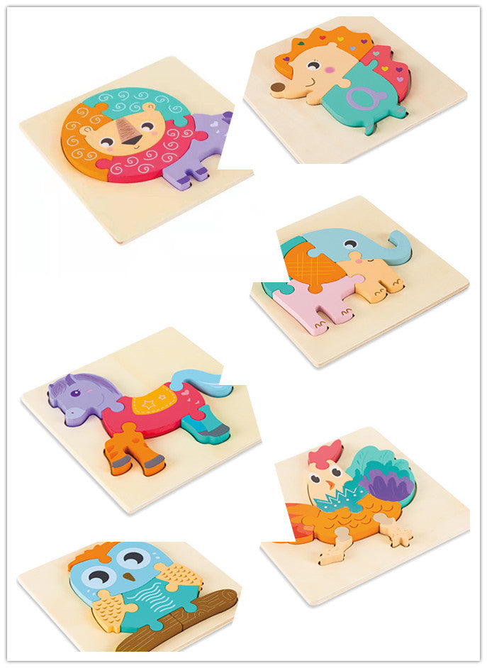 Cartoon three dimensional animal puzzle