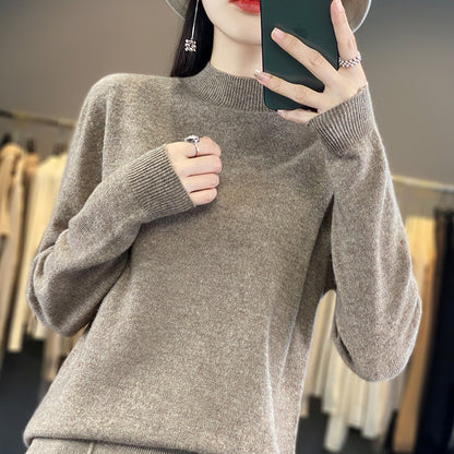 Turtleneck Pullover Women's Solid Color Loose Bottoming Sweater