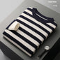 Men's Round Neck Striped Color Sweater