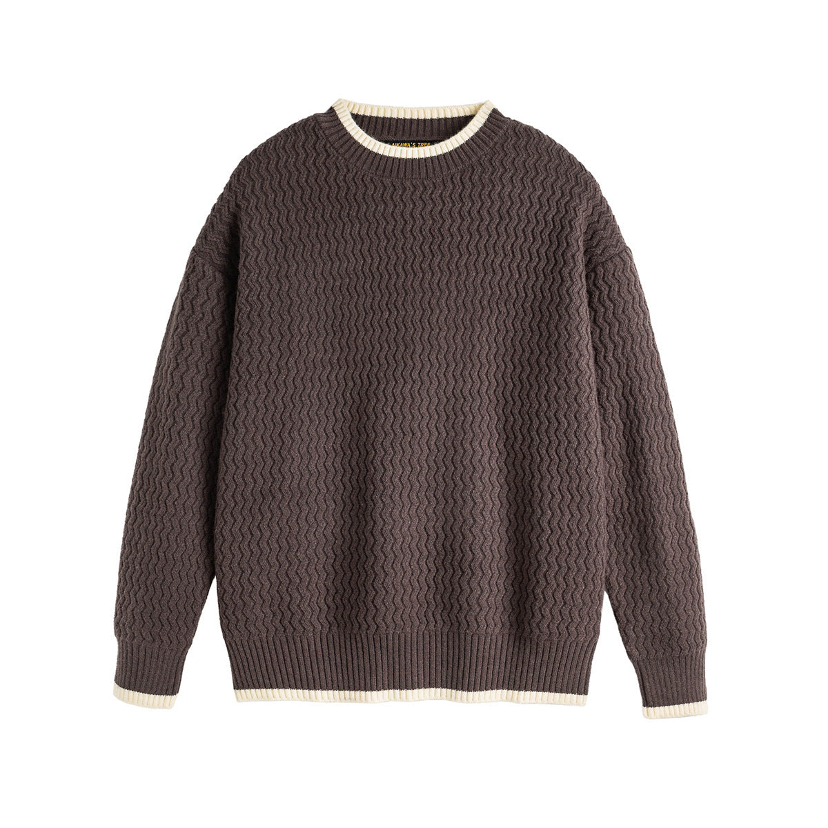 Mens Color-block Crew Neck Knitted Sweater