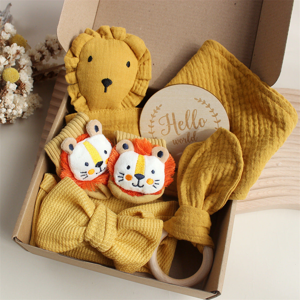 Gift Box Newborn Bite Ring Hair Band Set