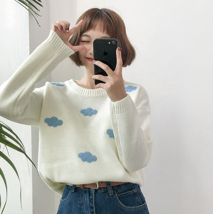 Womens Loose Full sleeve cloud sweater