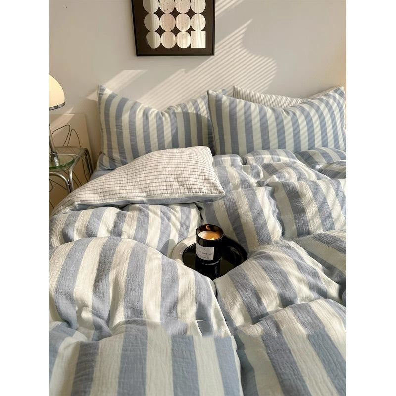 Class A Bare Sleeping Simple Striped Cotton Bed Sheet