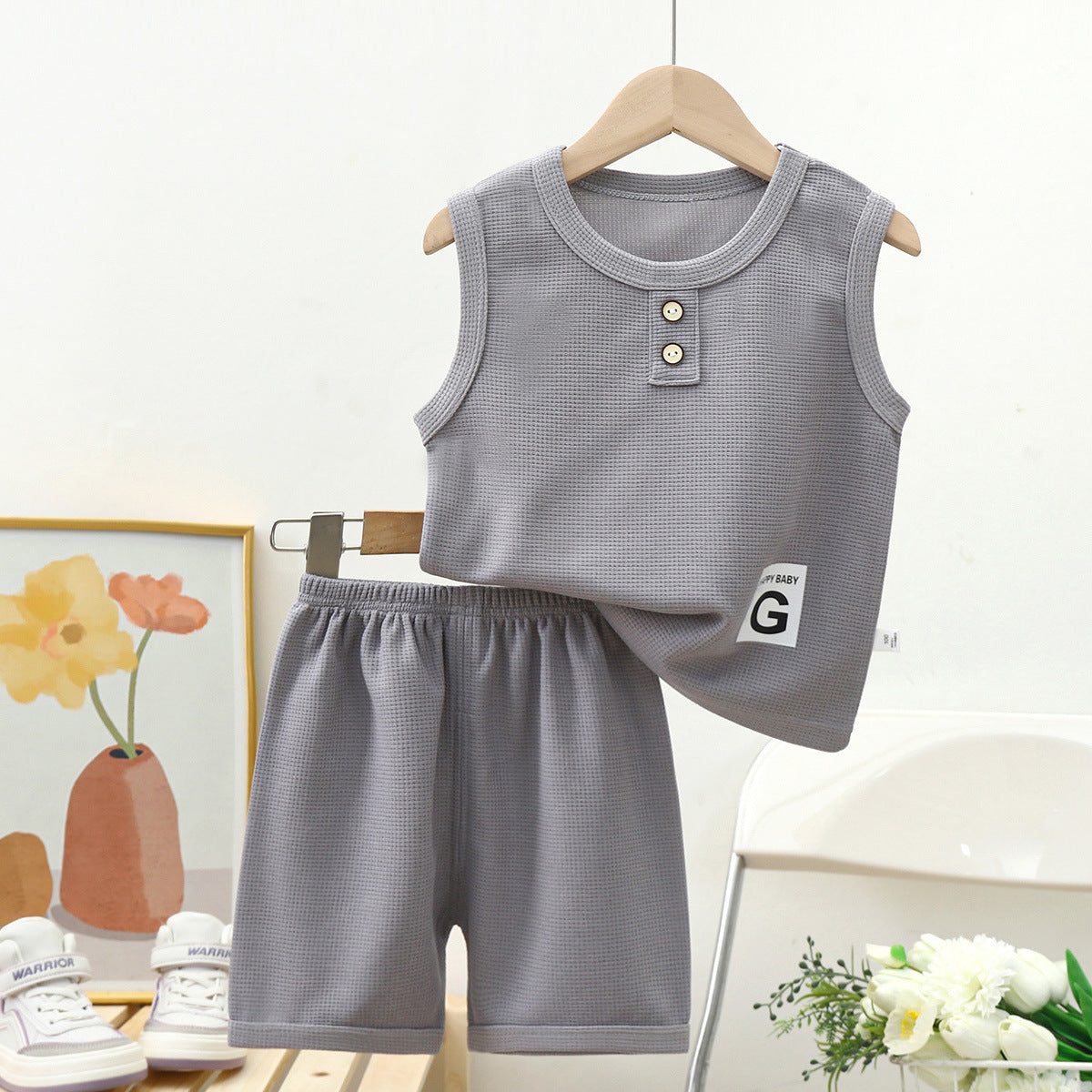 Children's Vest Suit Baby Short Sleeve Two-piece Set