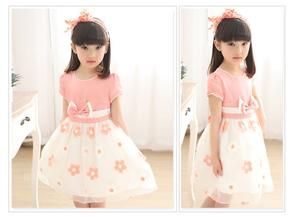 Girl Sun Flower Net Gauze Dress