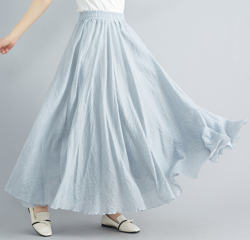 Lady Literature Plus Size Cotton And Linen Skirt