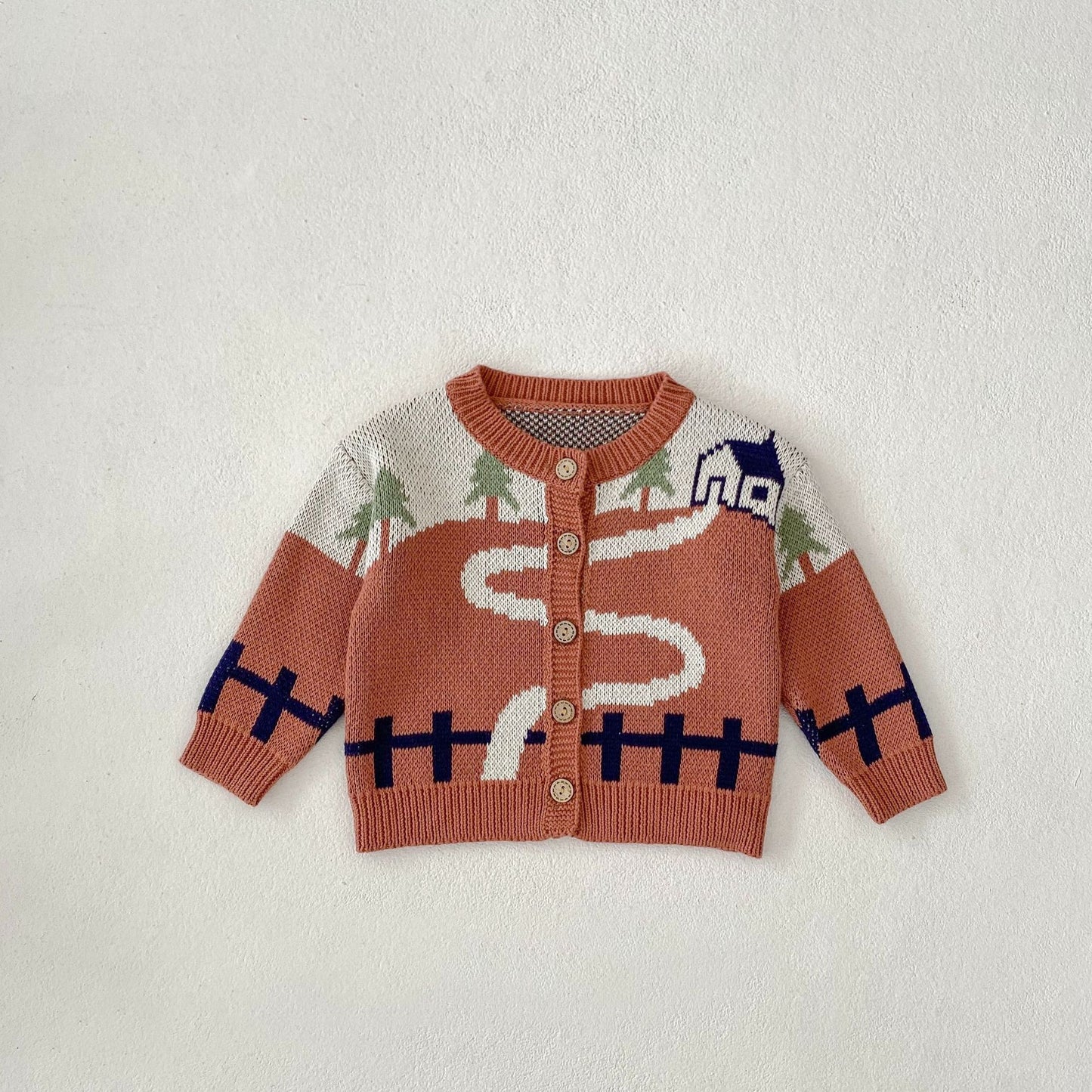 Kids Jacquard Knitted Coat