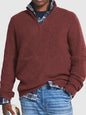 Men's Business Casual Loose Zip Stand Collar Sweater