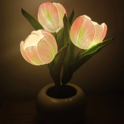 LED Tulip Night Light Simulation Flower Table Lamp