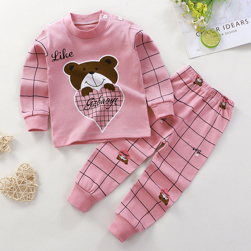 Boys And Girls Children's Underwear Suit Cotton Children Autumn And Winter Pajamas