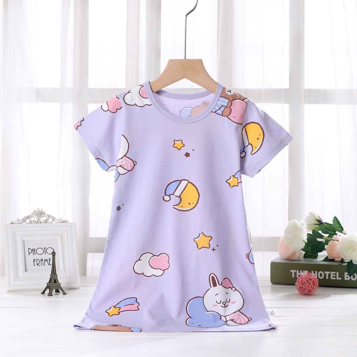 Girls' Nightdress Pure Cotton Summer Thin Homewear