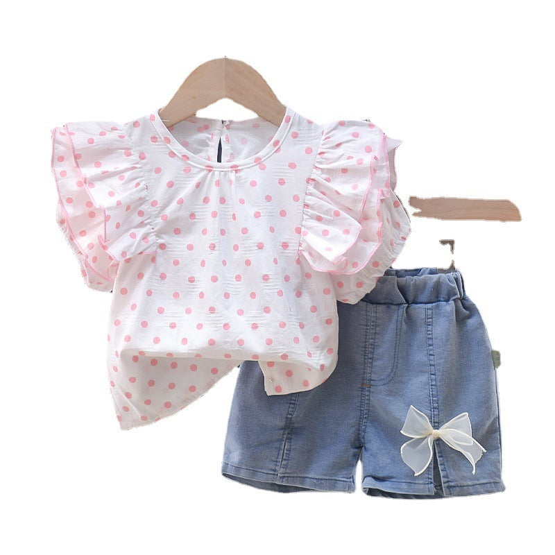 Children's Suit Women's Polka Dot Ruffles