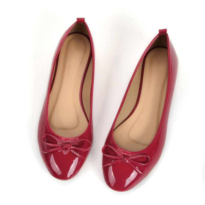 Round Toe Bowknot Soft Bottom Flats