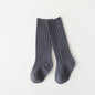 Sunken Stripe Socks Baby Plain Middle-long Stockings