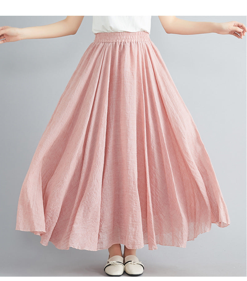 Lady Literature Plus Size Cotton And Linen Skirt