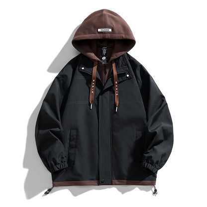 Mens Two-pieces Coats Hooded Jacket