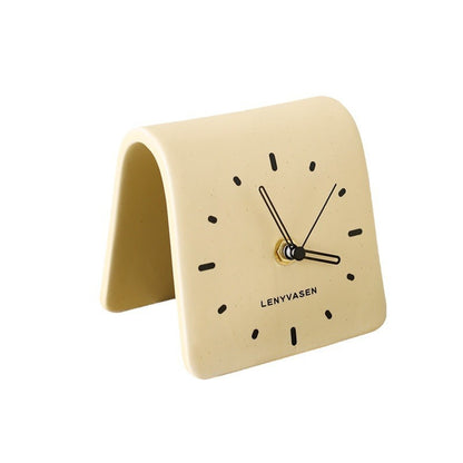 Creative Table Ceramic Clock Simple Clock Home Ornaments