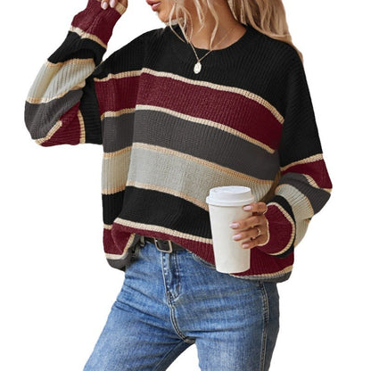 European And American Autumn And Winter Round Neck Sweater Women's Lazy And Loose Classic