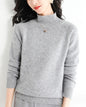 Womens Turtleneck Pullover Long Sleeve Wool Sweater