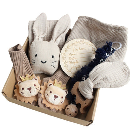 Gift Box Newborn Bite Ring Hair Band Set