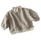 Children Striped High Neck Fleece Top