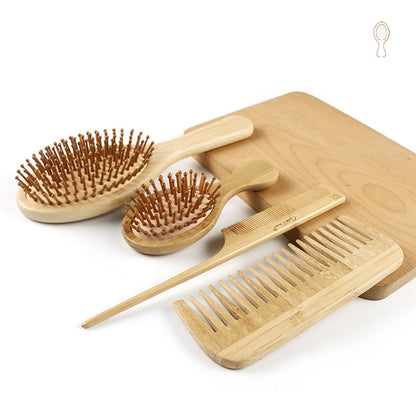 Bamboo Comb Four-piece Set Oval Air Cushion Massage Comb