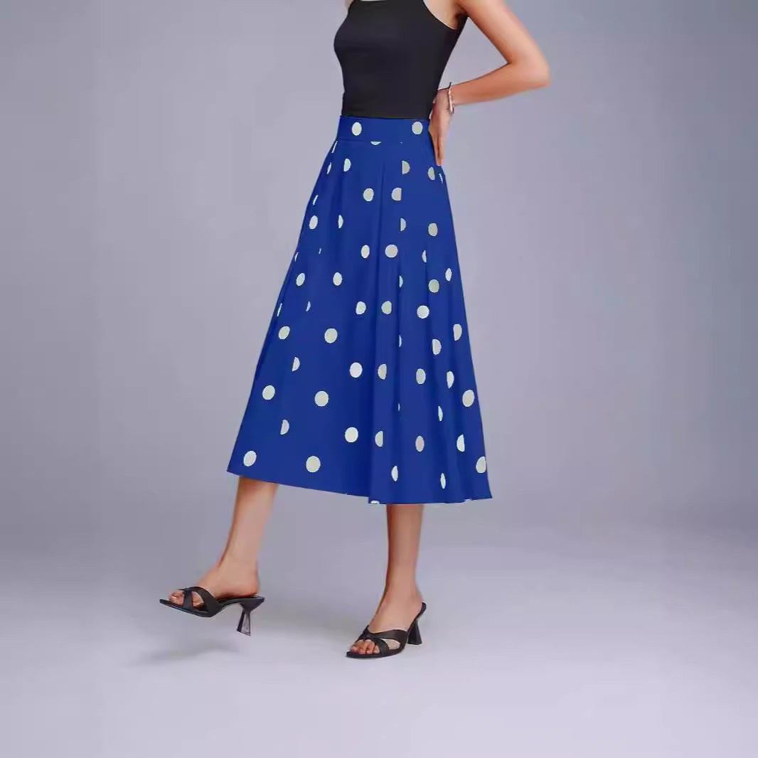 Draping Polka Dot Skirt Women's Summer Style