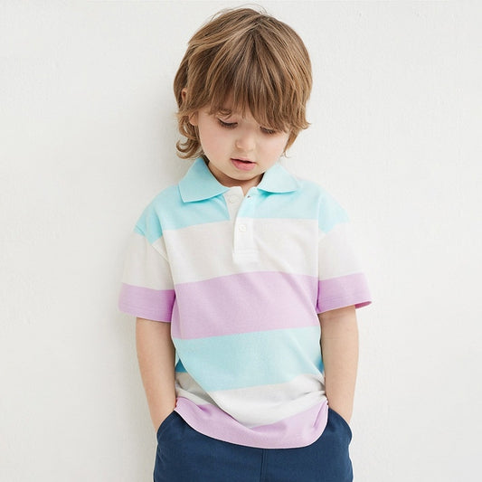 Polo Shirt Short Sleeve Striped Cotton Boy