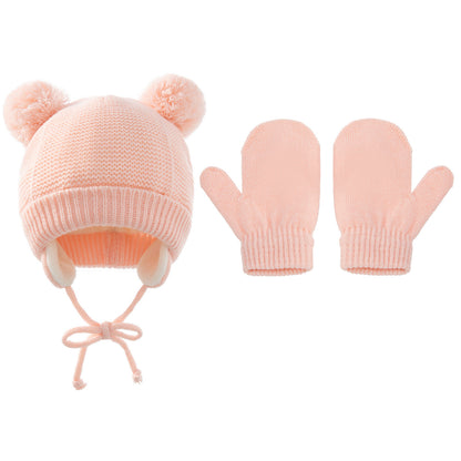 Braid Hat Gloves Warm Ear Protection Children's Knitted Hat