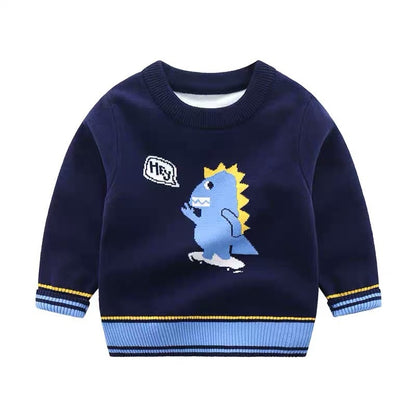 Children's Cartoon Kitted Sweater