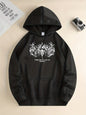 Mens Graphic Print Hoodie With Kangaroo Pocket Hoodie