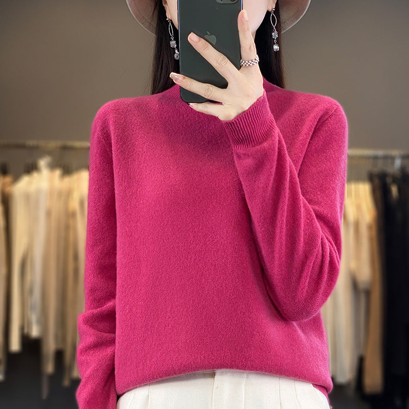 Turtleneck Pullover Women's Solid Color Loose Bottoming Sweater