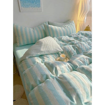 Class A Bare Sleeping Simple Striped Cotton Bed Sheet