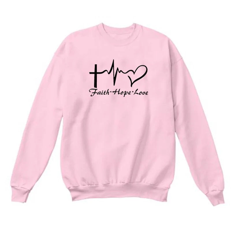 Sweatshirt-Faith, Hope, & Love Letter Christian