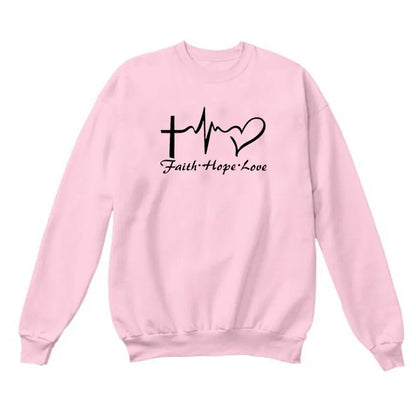 Sweatshirt-Faith, Hope, & Love Letter Christian