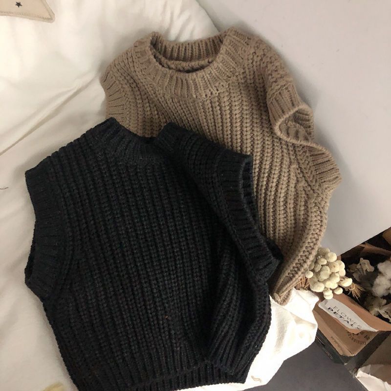 Thick Stripe Thickened Wool Vest Spring And Autumn Sweater