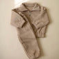 Turtleneck Half Zip Top Ankle Banded Pants Fleece Casual Suit