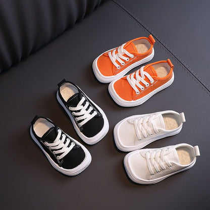 Solid Color Canvas Shoes For Girls Trendy Korean Style Boy's Sneakers