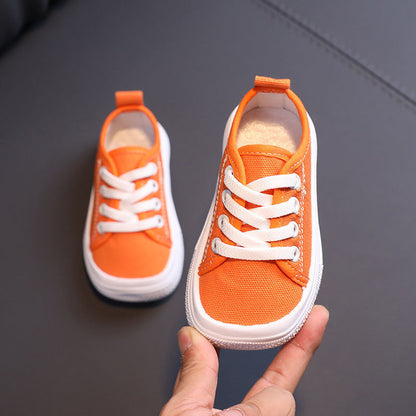 Solid Color Canvas Shoes For Girls Trendy Korean Style Boy's Sneakers